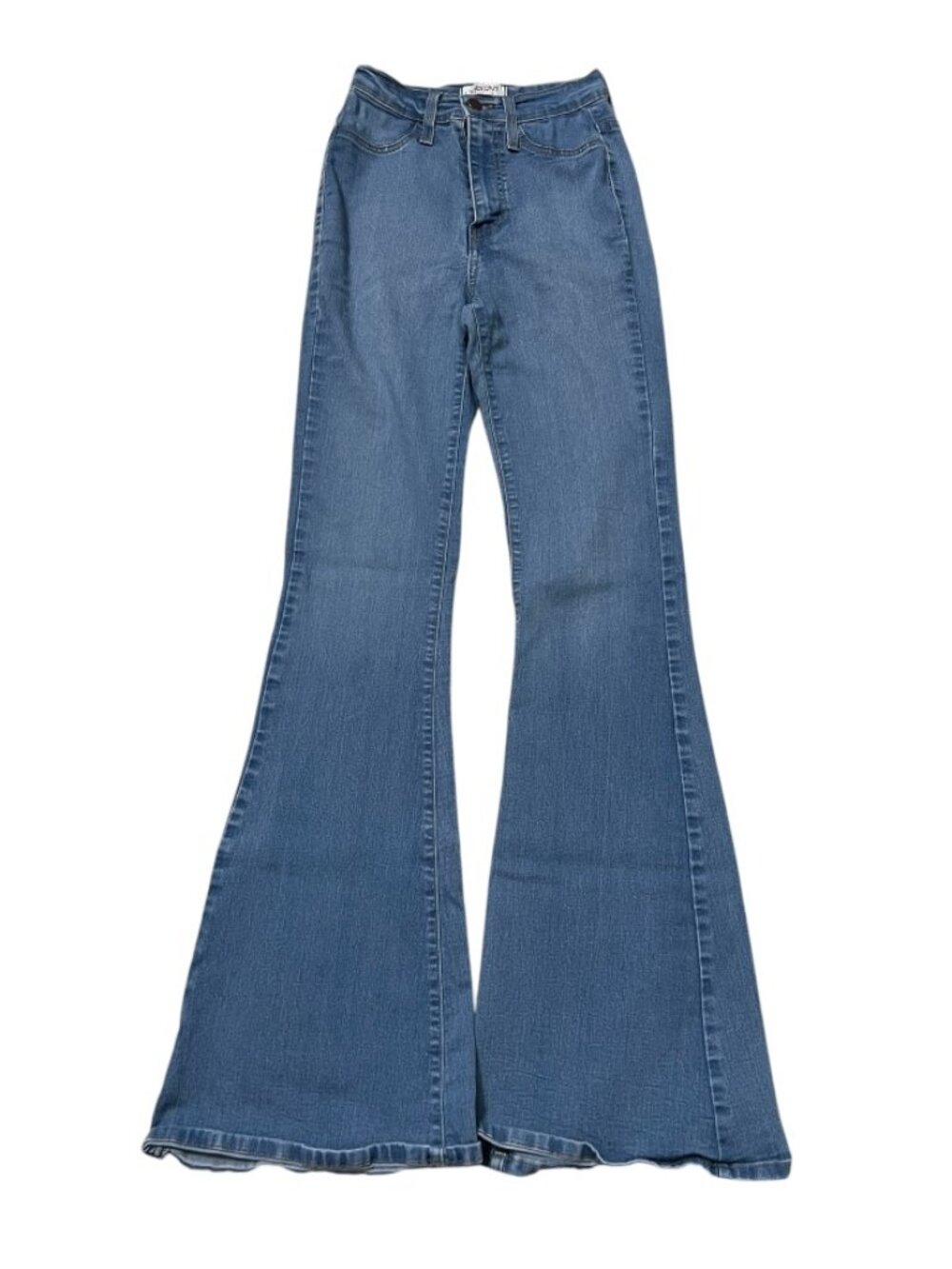Vibrant M.I.U Flare Jeans Womens W25 High Rise Bell Bottom Stretch Made USA Blue